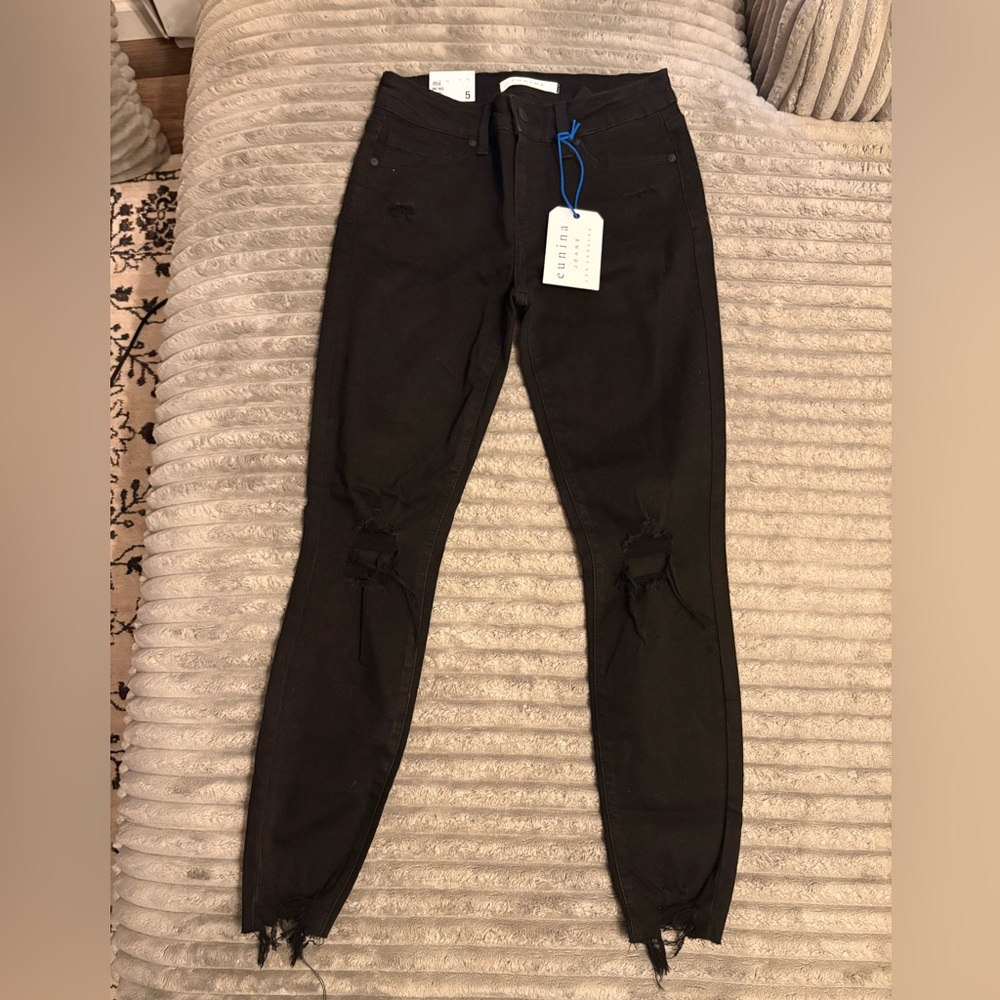 Eunina Black Distressed Skinny Jeans